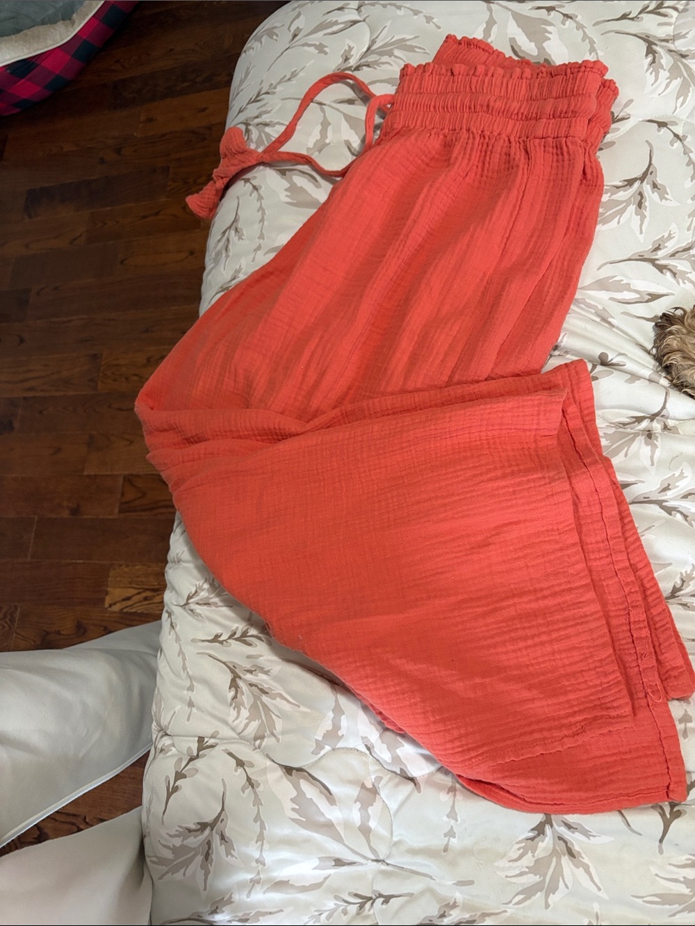 Dreamers Coral Elastic Waist Gauze Pants